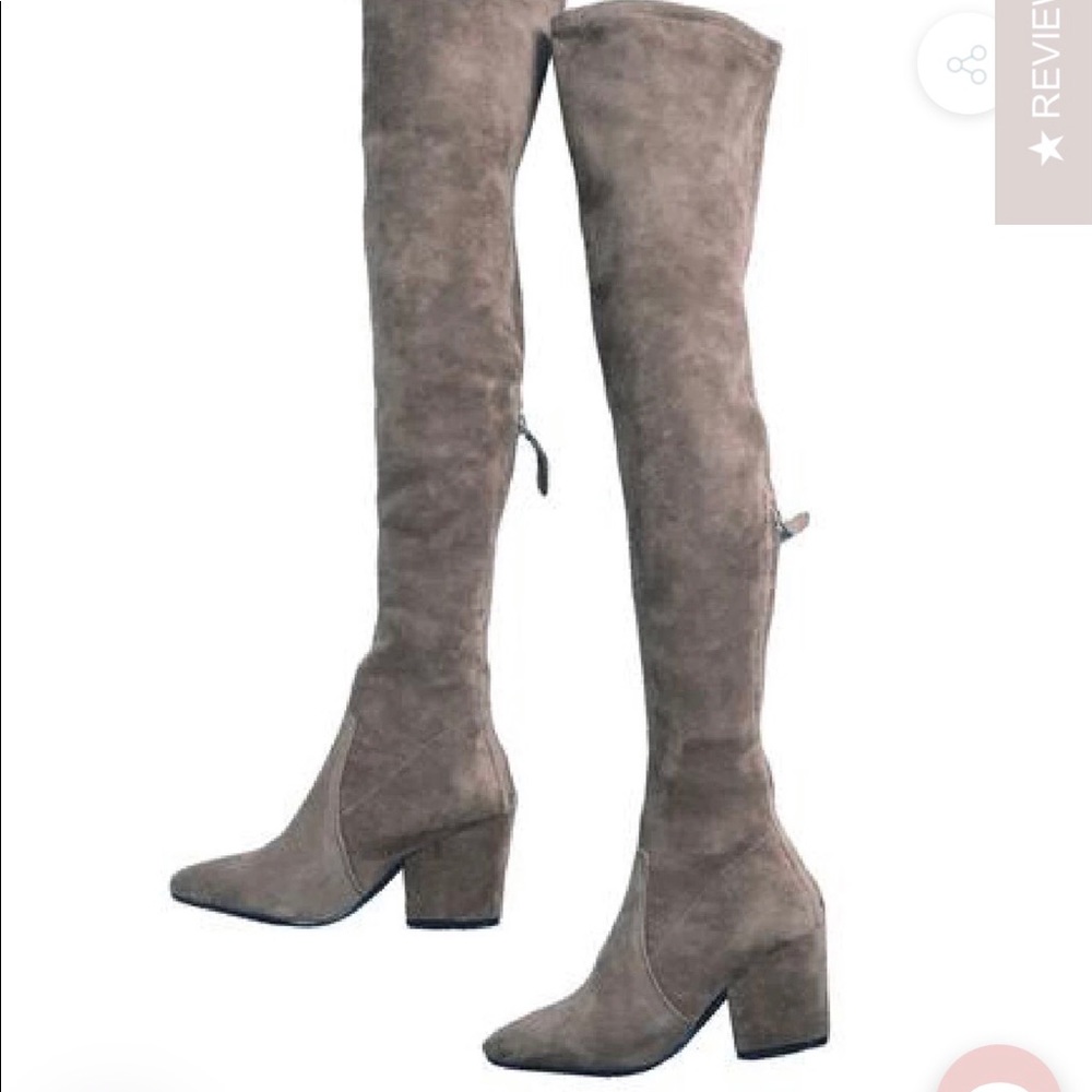 Taupe over the knee boots goodnight macaroon